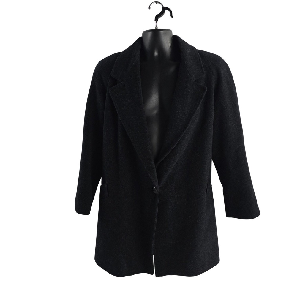 Forecaster of Boston Black Wool Blend Overcoat with Belt Size 12